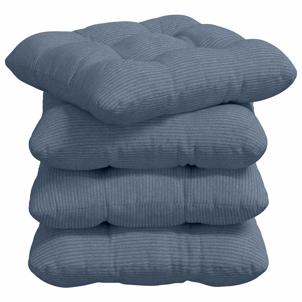 Sėdynių pagalvėlės 4 pcs Mėlyna 40 x 40 cm Kordūrinis audinys