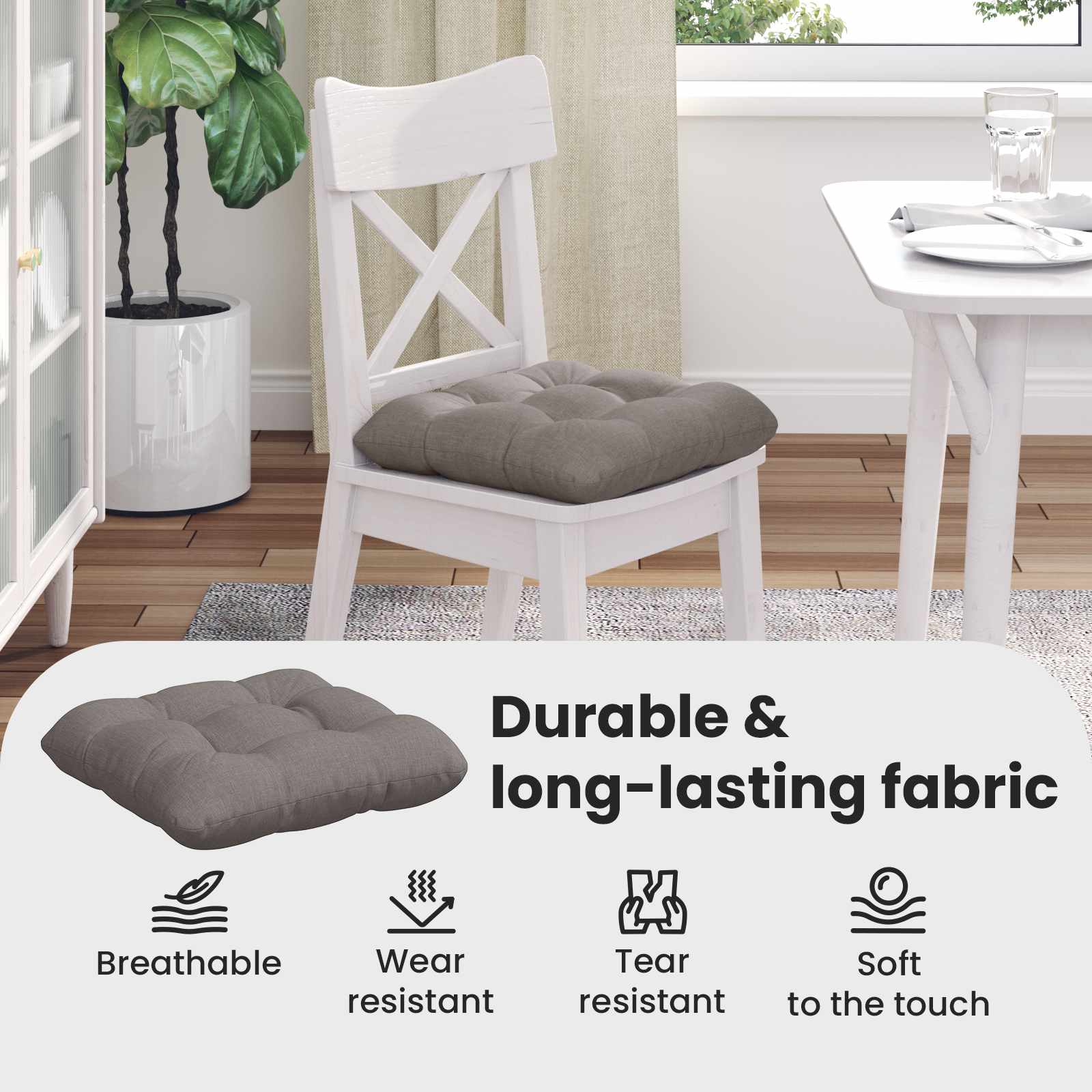 Sėdynių pagalvėlės 4 pcs Taupe 45 x 45 x 12 cm audinys