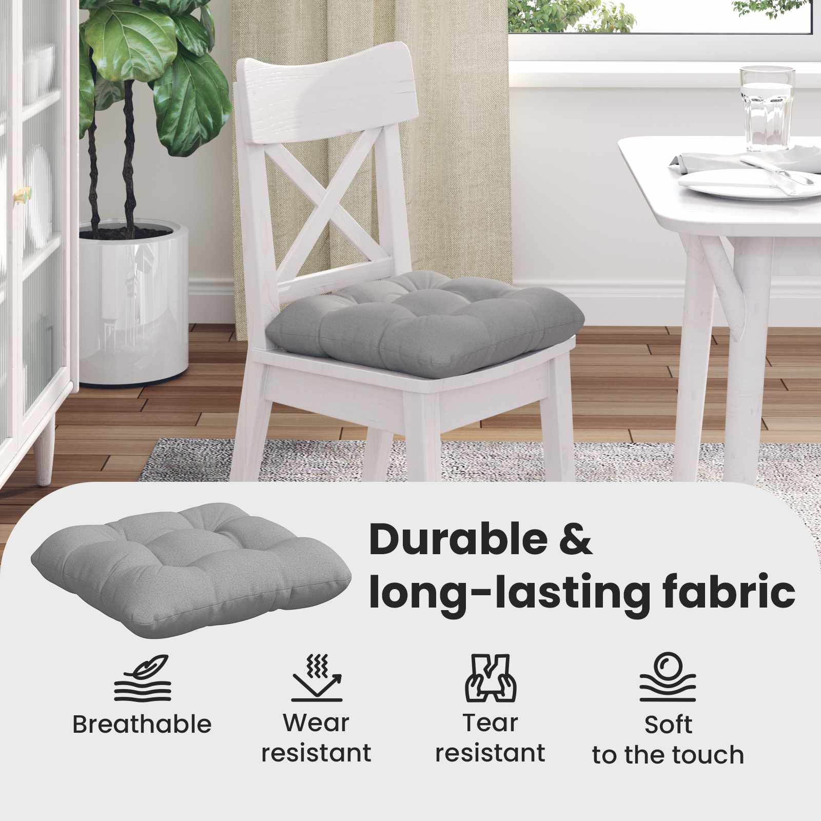 Sėdynių pagalvėlės 4 pcs Debesų pilka 45 x 45 x 12 cm audinys