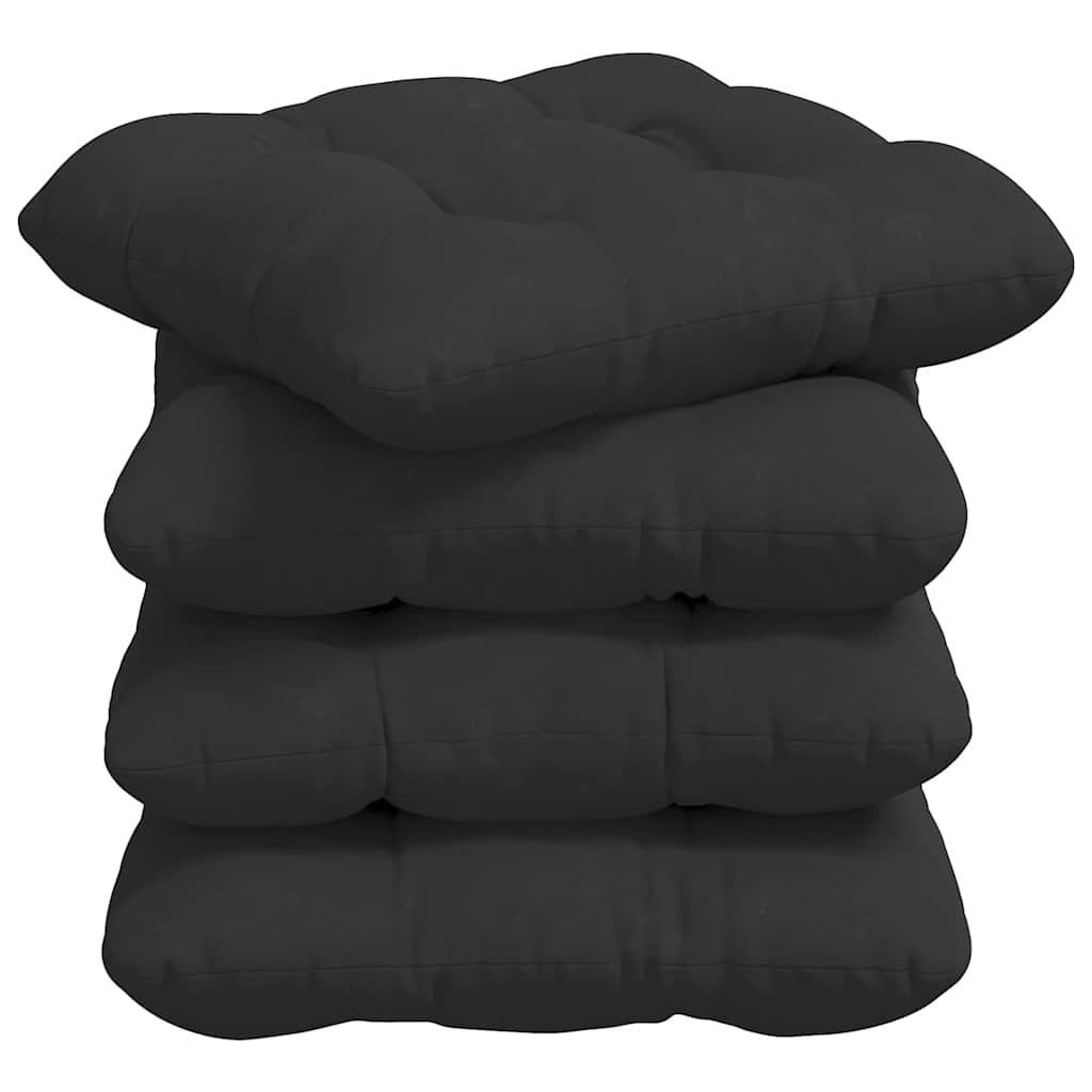 Sėdynių pagalvėlės 4 pcs Juoda 45 x 45 cm Mikropluošto audinys
