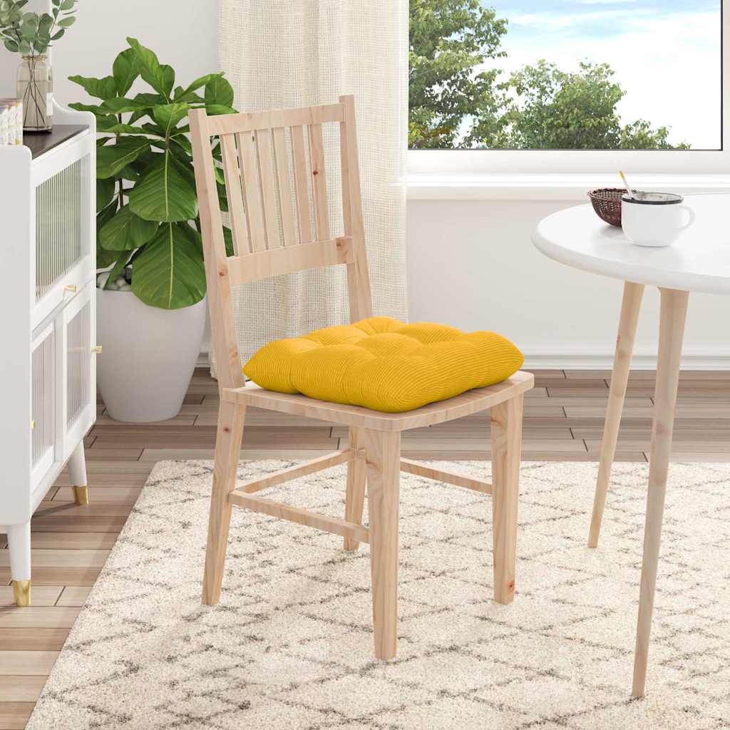 Seat pads 4 pcs Light yellow 45 x 45 cm