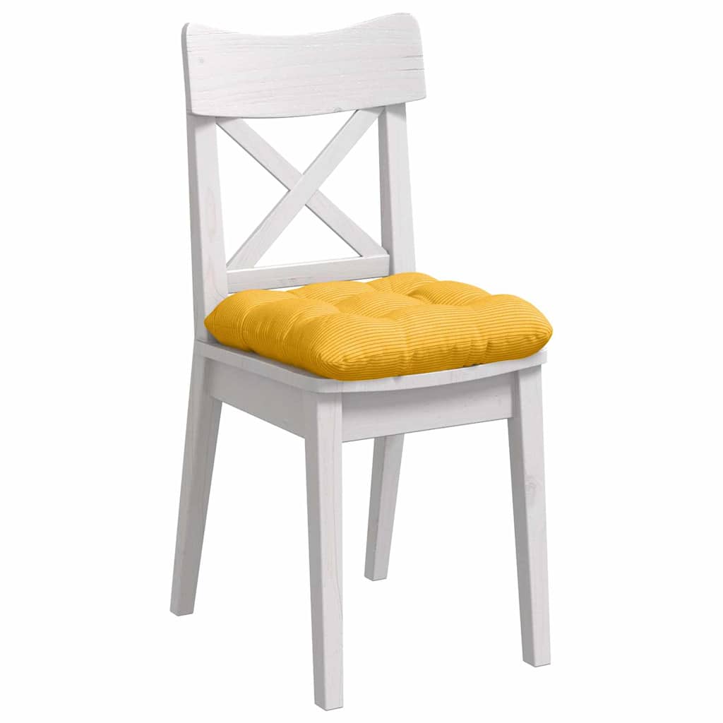 Seat pads 4 pcs Light yellow 45 x 45 cm
