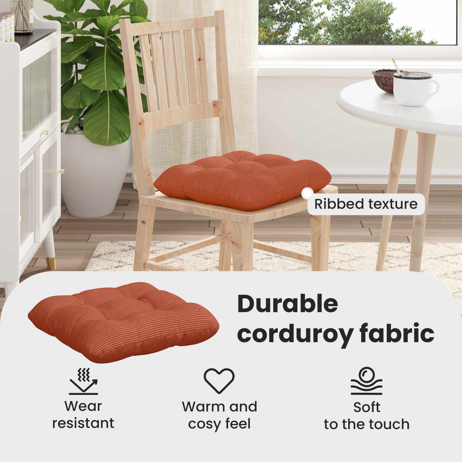Sėdynių pagalvėlės 4 pcs Raudona oranžinė 45 x 45 cm