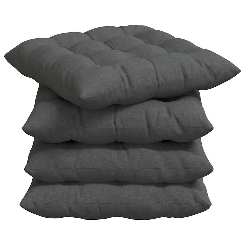 Sėdynių pagalvėlės 2 pcs Tamsiai pilka 40 x 40 x 6 cm audinys