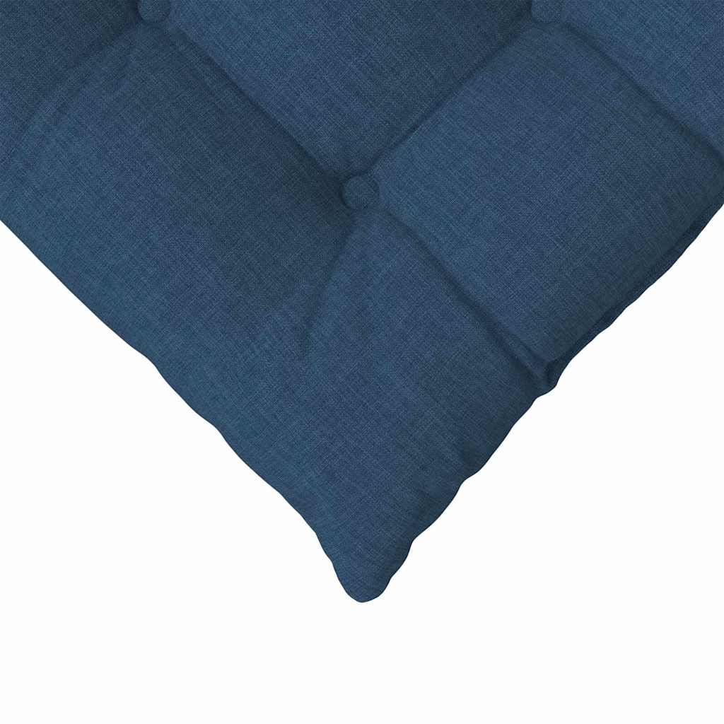 Seat cushions 2 pcs Blue 40 x 40 x 6 cm fabric