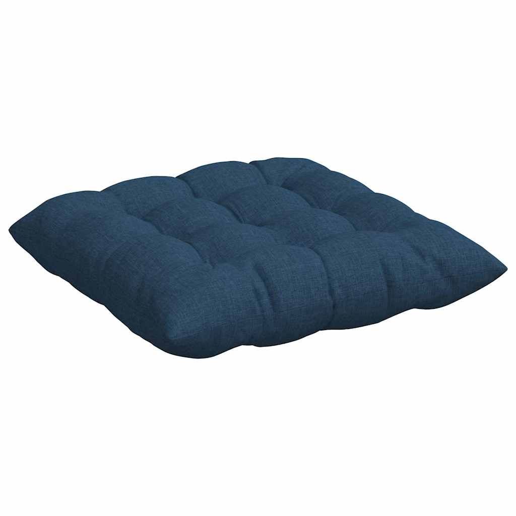 Seat cushions 2 pcs Blue 40 x 40 x 6 cm fabric