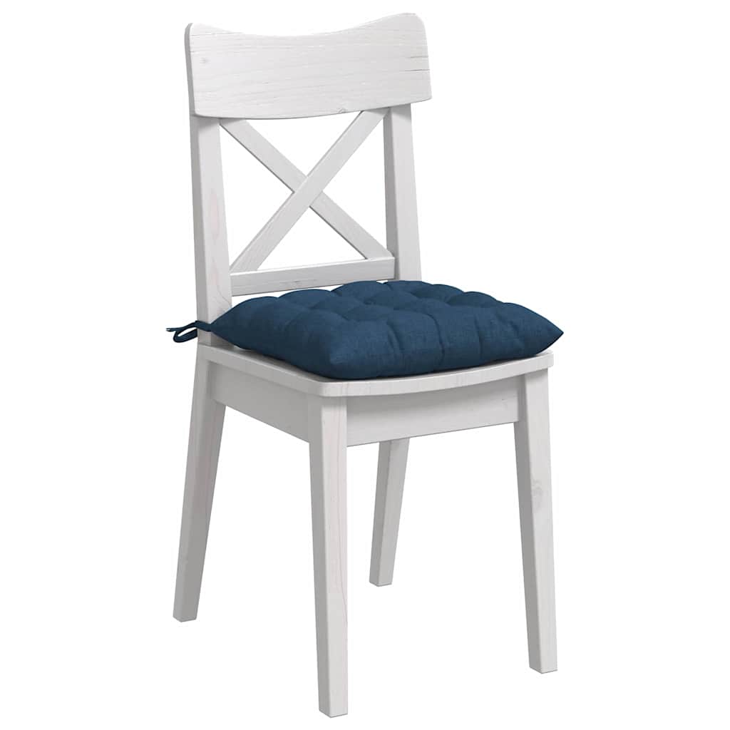 Seat cushions 2 pcs Blue 40 x 40 x 6 cm fabric