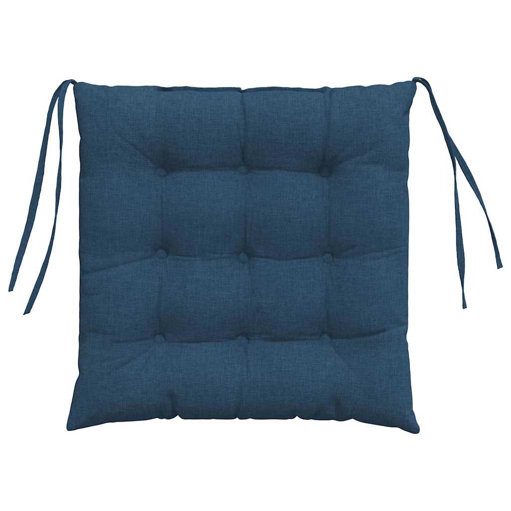 Seat cushions 2 pcs Blue 40 x 40 x 6 cm fabric