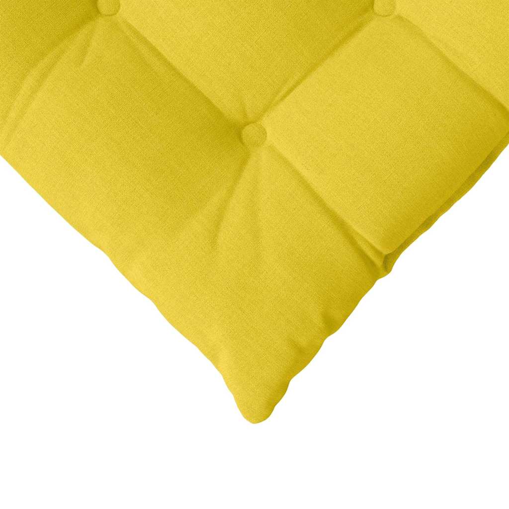 Seat cushions 2 pcs Light yellow 40 x 40 x 6 cm fabric