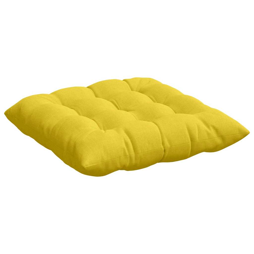 Seat cushions 2 pcs Light yellow 40 x 40 x 6 cm fabric
