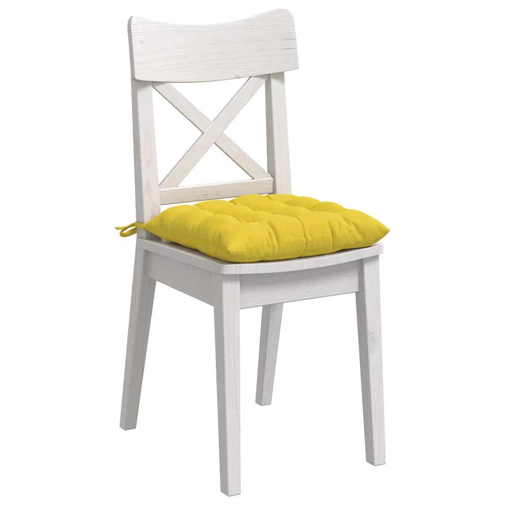 Seat cushions 2 pcs Light yellow 40 x 40 x 6 cm fabric