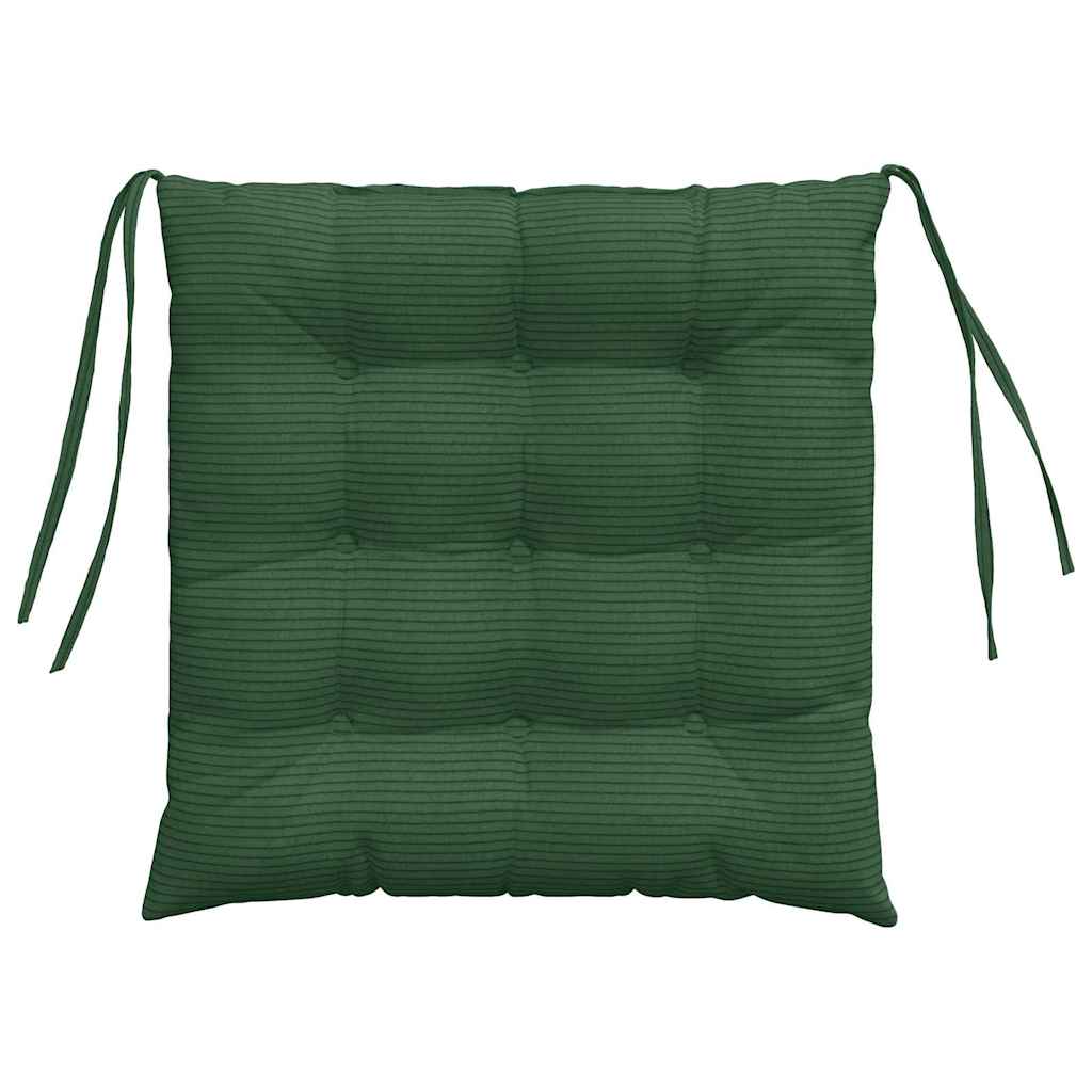 Seat Pads 4 pcs Dark Green 40 x 40 x 6 cm