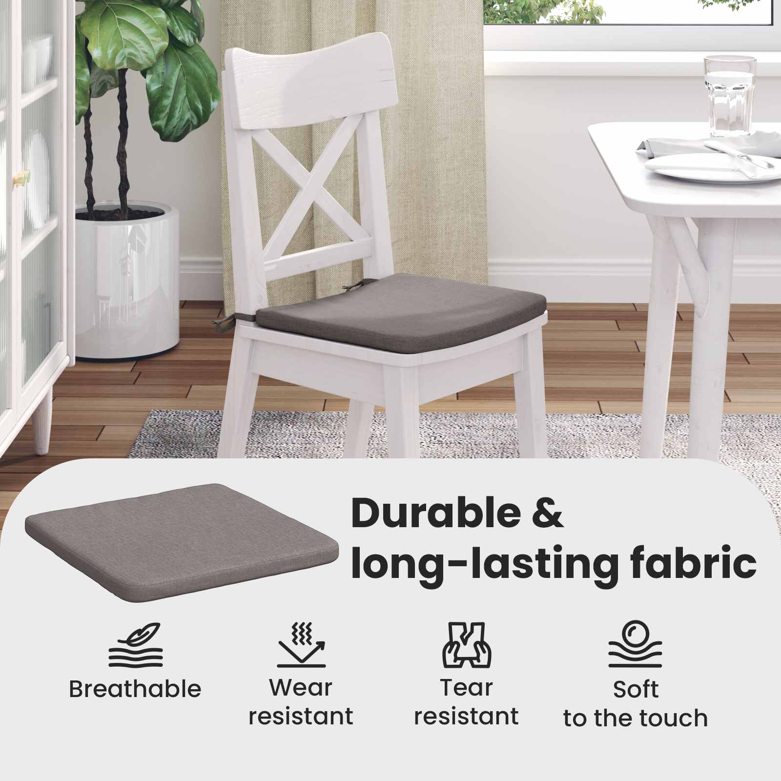 Sėdynių pagalvėlės 4 pcs Taupe 40 x 40 x 3 cm audinys