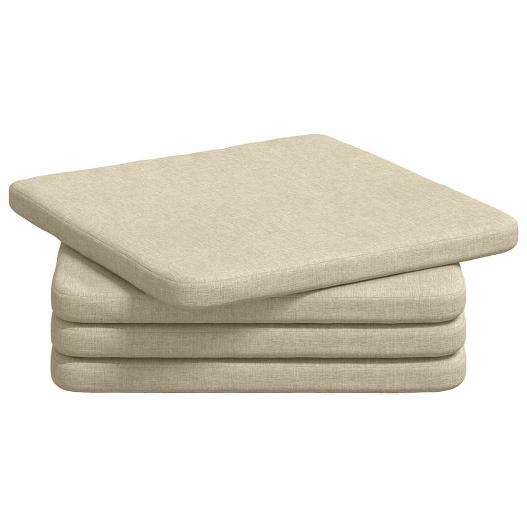 Sėdynių pagalvėlės 4 pcs Kreminė 40 x 40 x 3 cm audinys