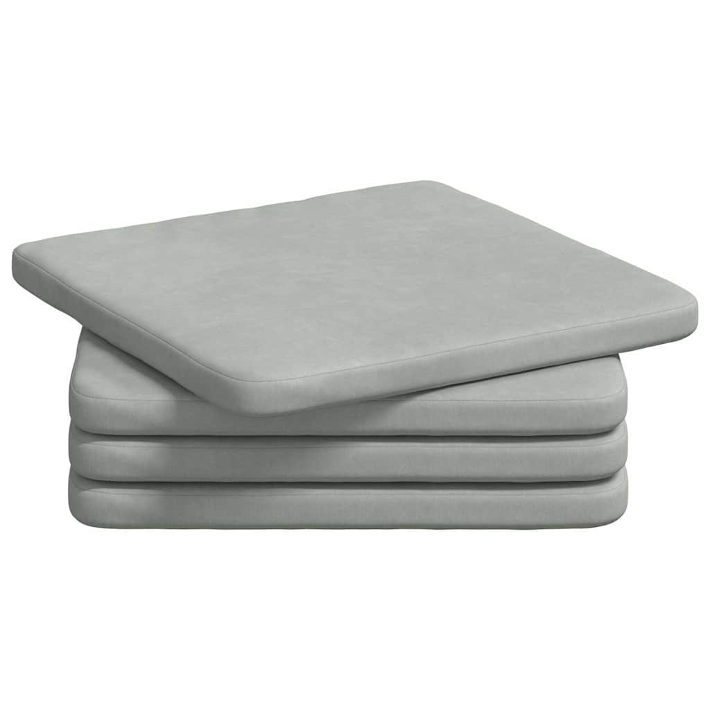 Sėdynių pagalvėlės 4 pcs Šviesiai pilka 40 x 40 x 3 cm Aksomas