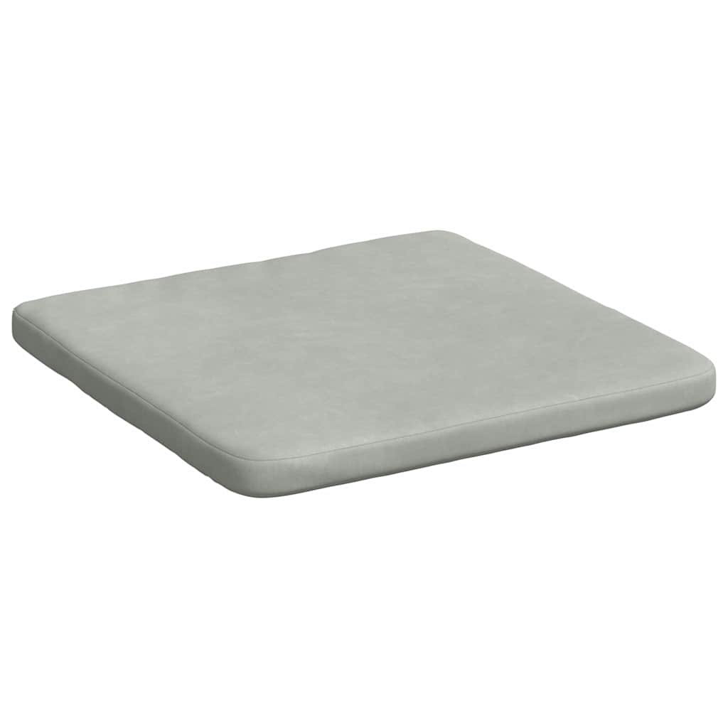 Sėdynių pagalvėlės 4 pcs Šviesiai pilka 40 x 40 x 3 cm Aksomas