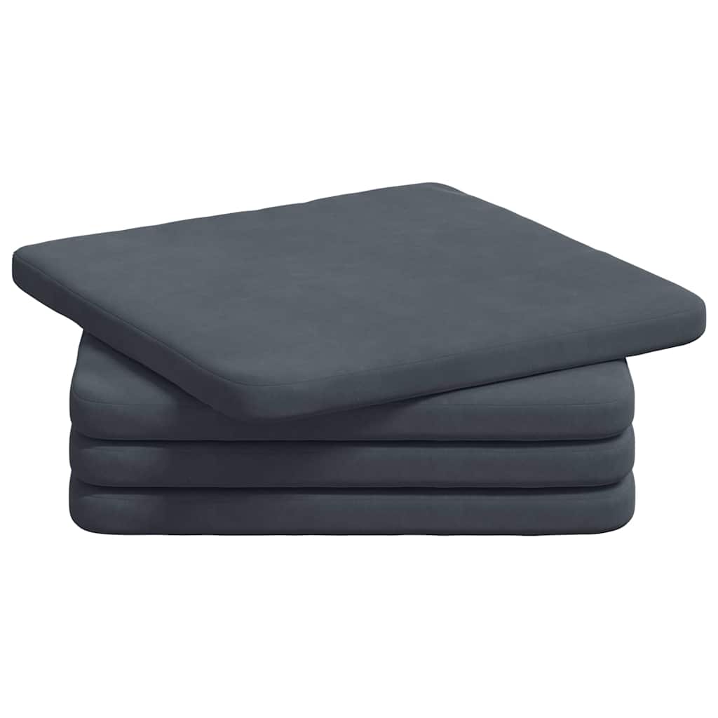 Sėdynių pagalvėlės 4 pcs Tamsiai pilka 40 x 40 x 3 cm Aksomas