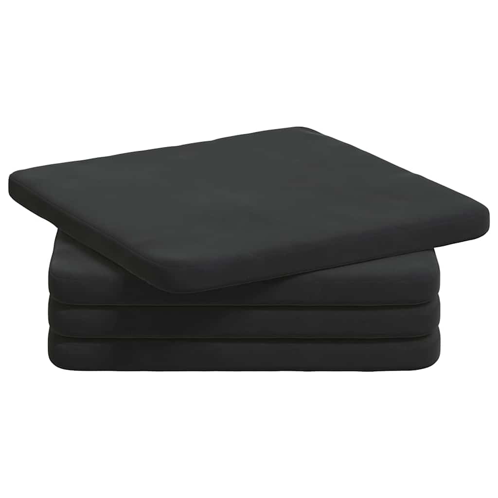 Sėdynių pagalvėlės 4 pcs Juoda 40 x 40 x 3 cm Aksomas