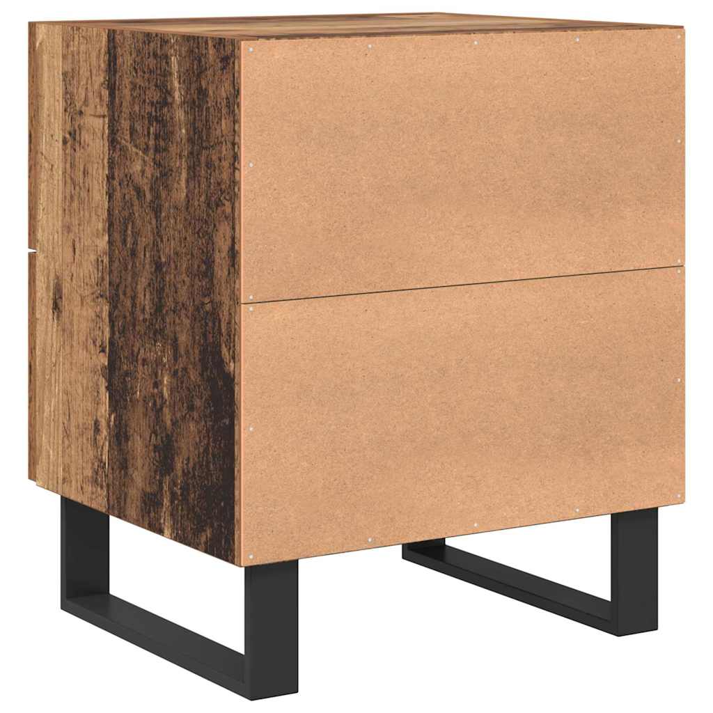 Bedside cabinet with 2 drawers Old wood and black