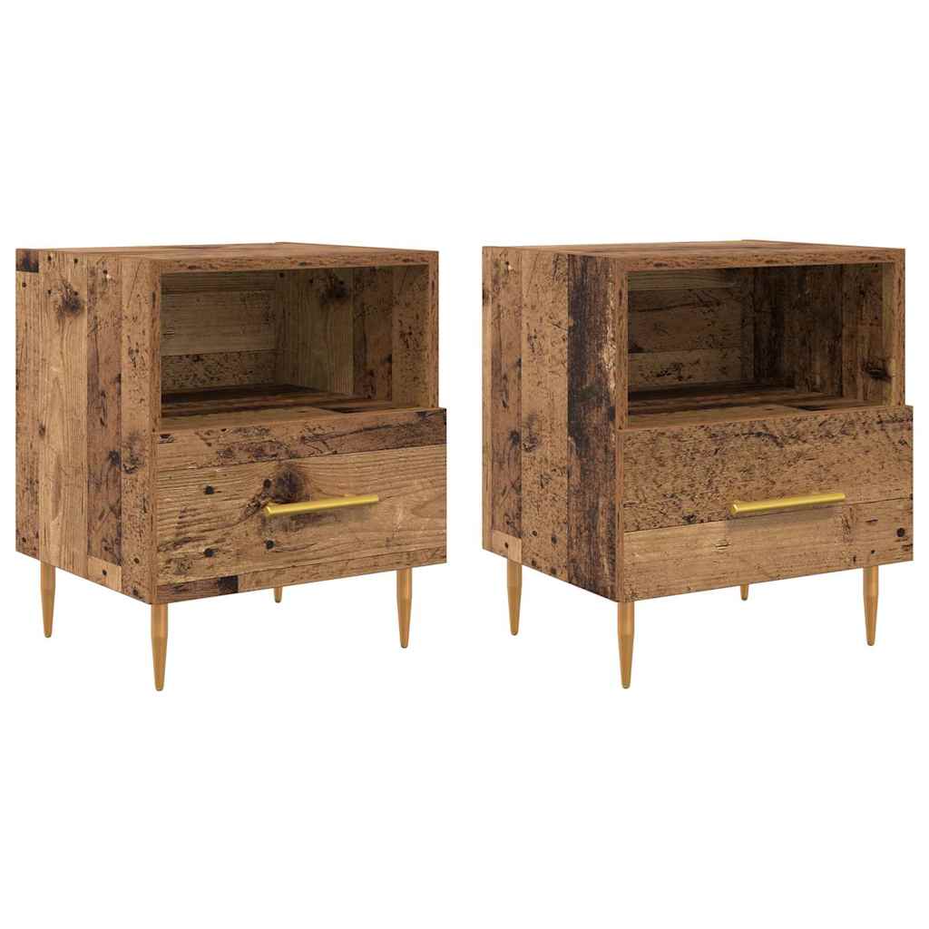 Naktinis staliukas 2 pcs Senas medis 40 x 35 x 47,5 cm