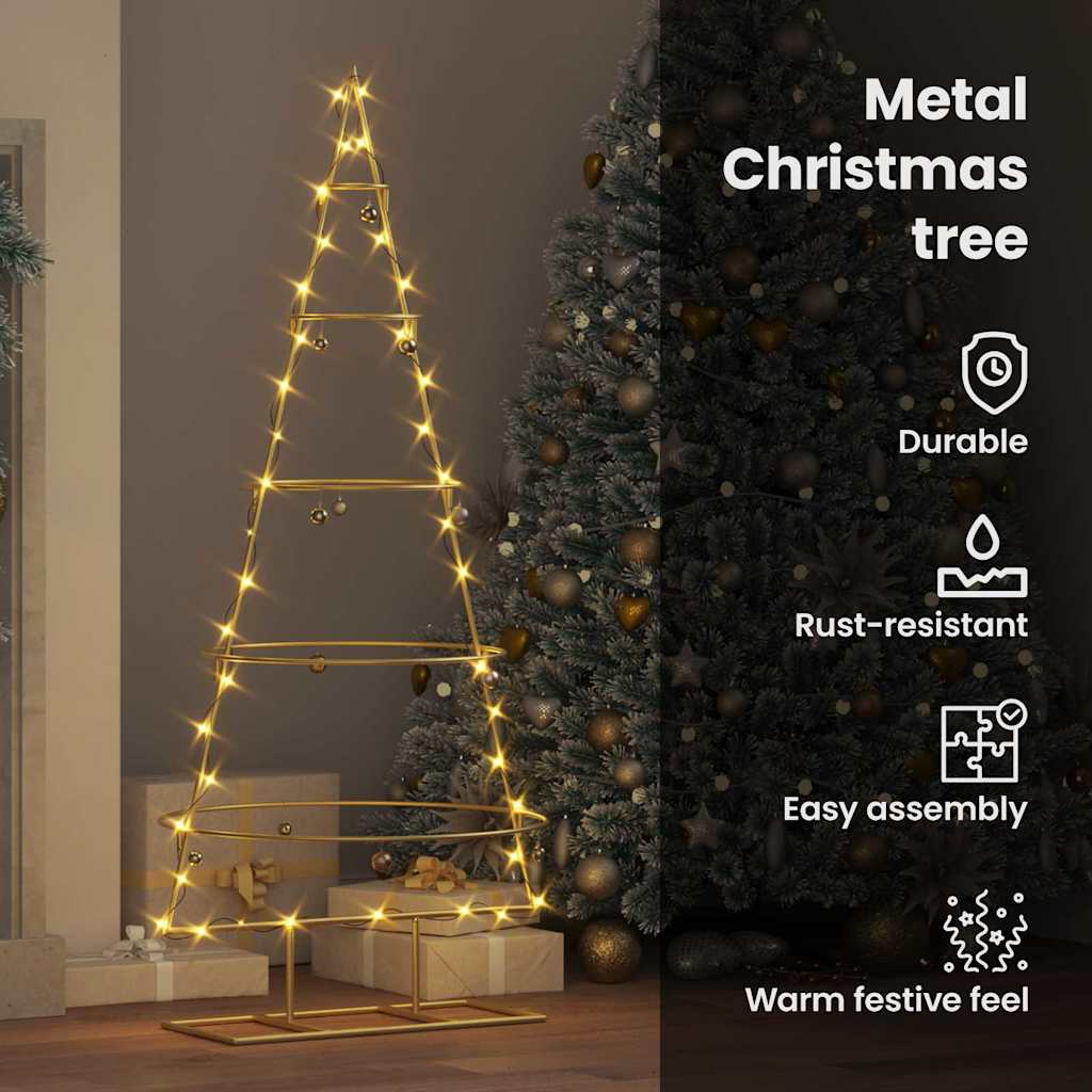 Metalinis Kalėdų medis s stovu Auksinė 125 cm