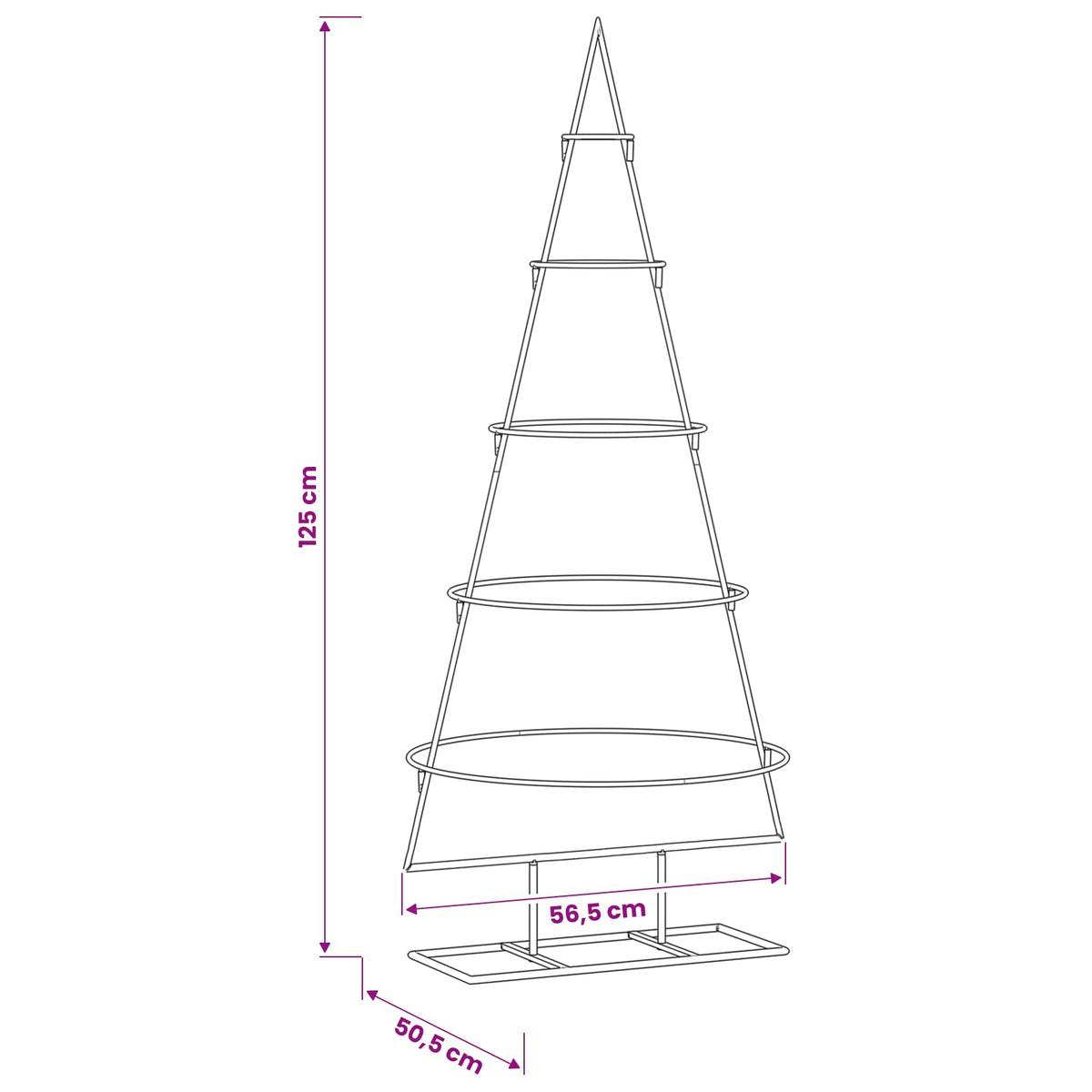 Metalinis Kalėdų medis s stovu Auksinė 125 cm