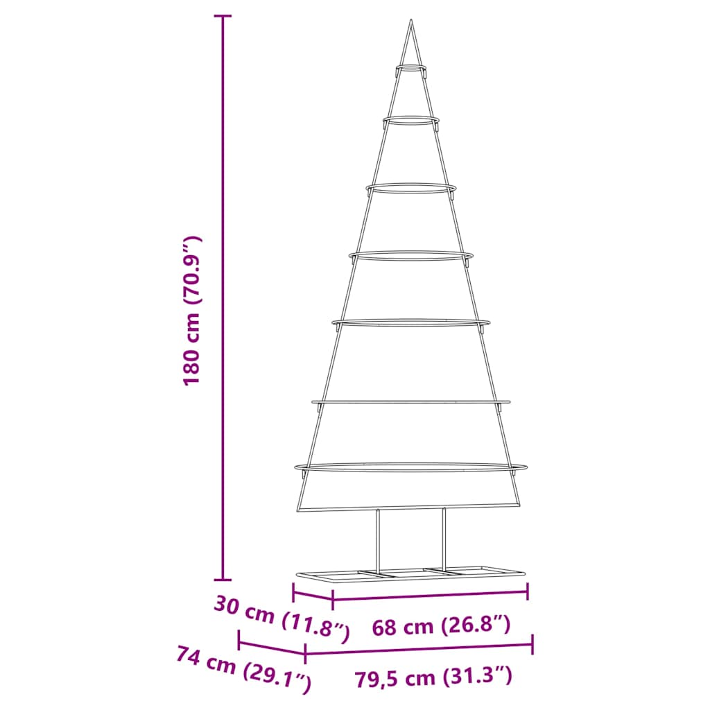 Metalinis Kalėdų medis EVERGREEN PINE, stovu Auksinė 180 cm.