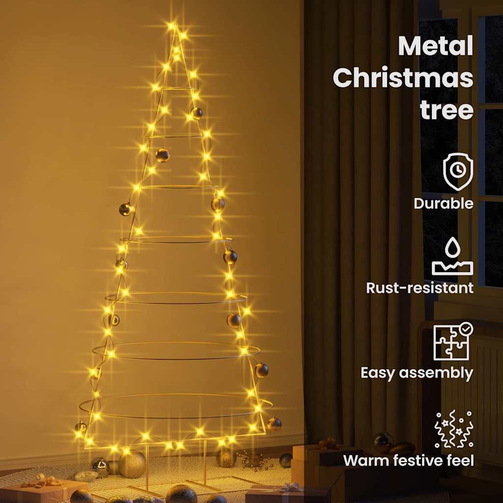 Metalinis Kalėdų medis s stovu Auksinė 209 cm