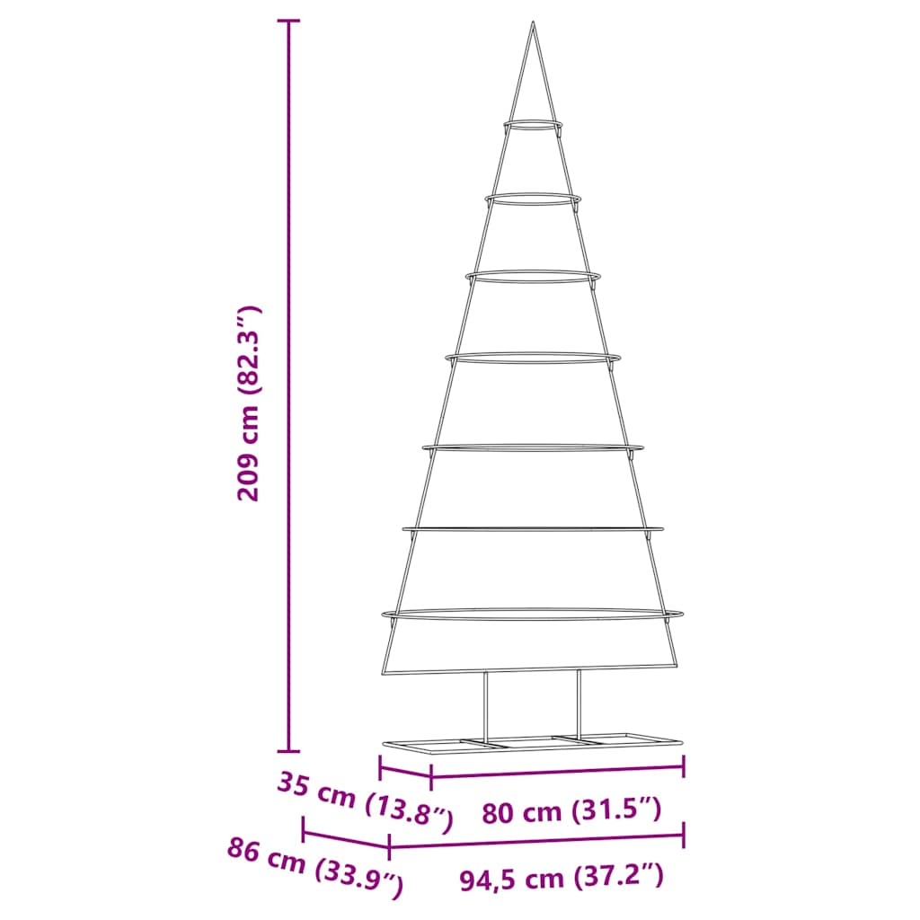 Metalinis Kalėdų medis s stovu Auksinė 209 cm