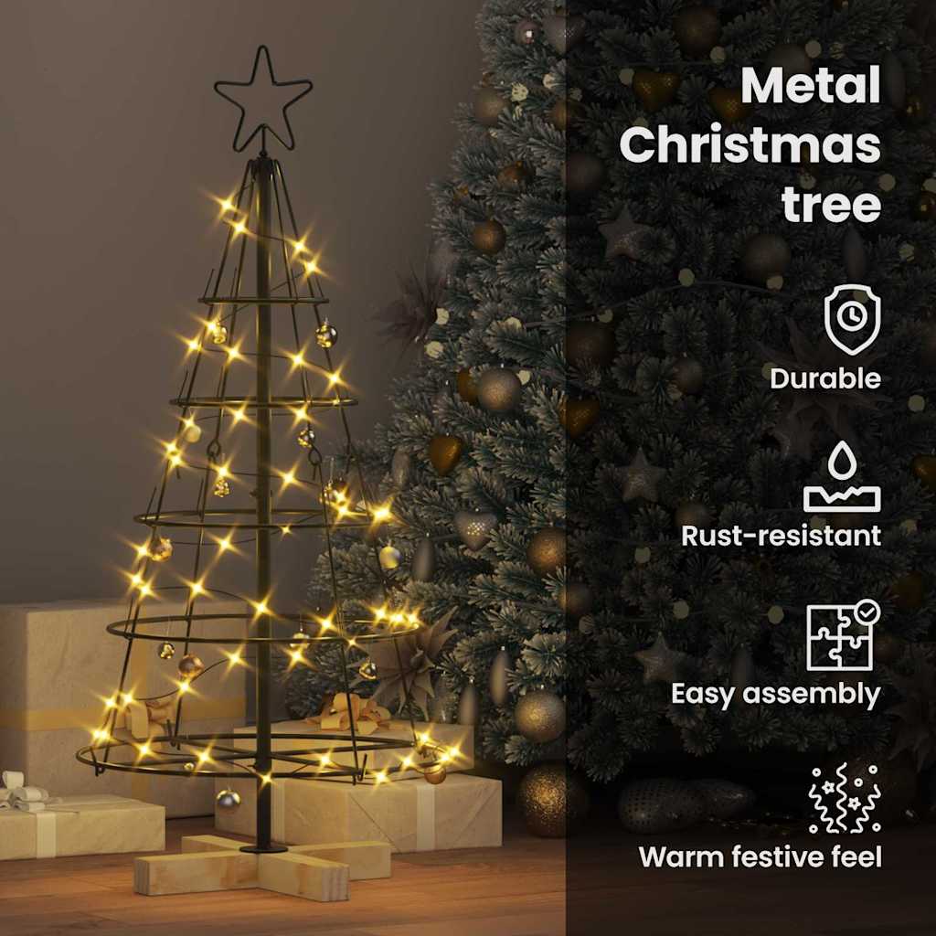 Kalėdų Kūgio Medis EVERGREEN PINE, stovu Juoda 90 cm. Plienas