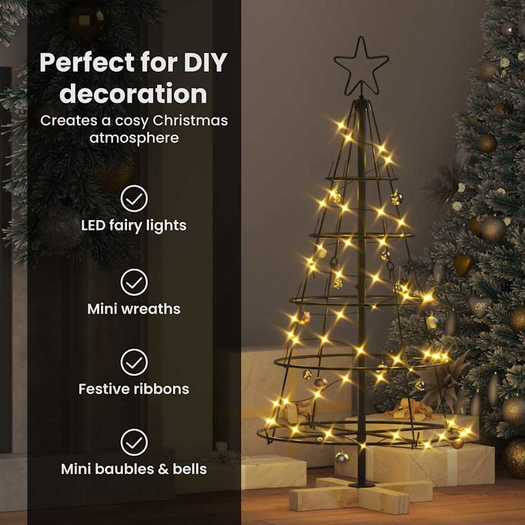 Kalėdų Kūgio Medis EVERGREEN PINE, stovu Juoda 90 cm. Plienas