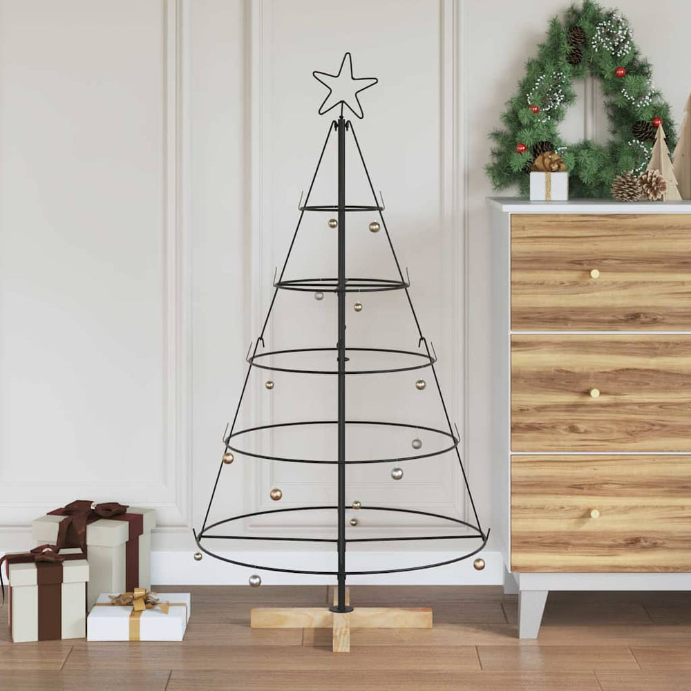 Kalėdų Kūgio Medis EVERGREEN PINE, stovu Juoda 125 cm. Plienas