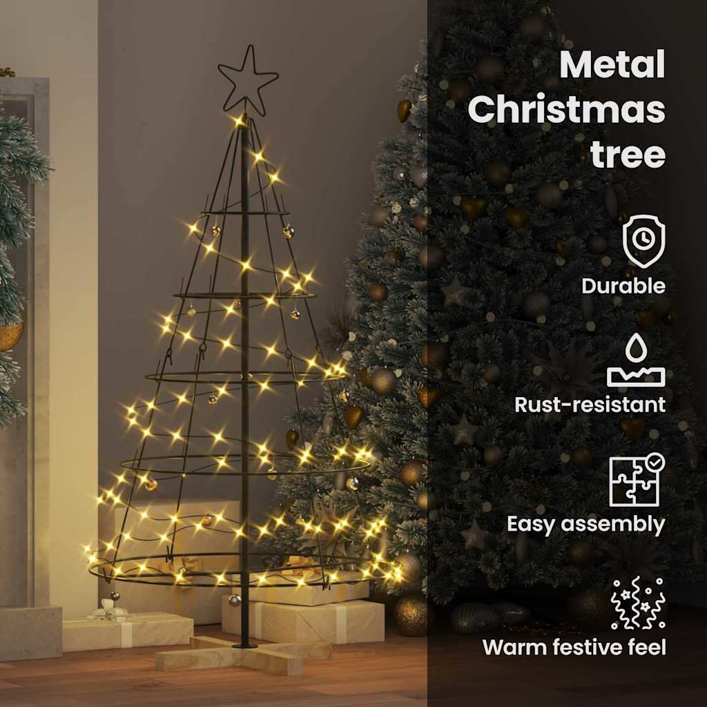 Kalėdų Kūgio Medis EVERGREEN PINE, stovu Juoda 125 cm. Plienas