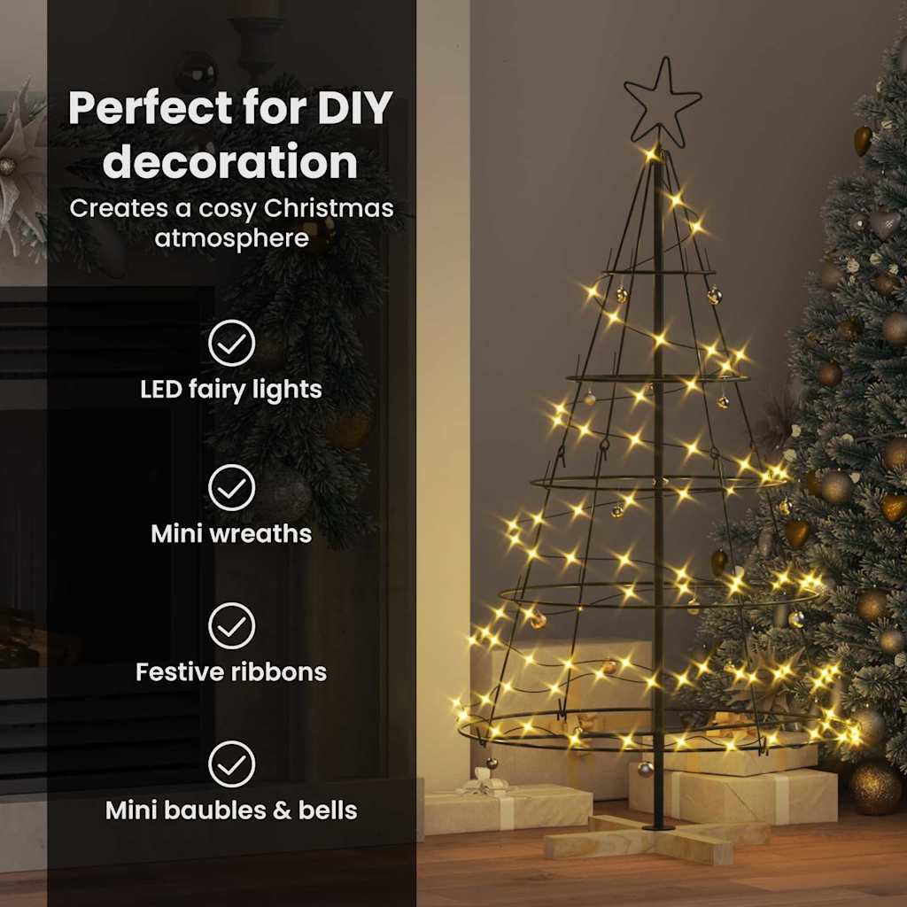 Kalėdų Kūgio Medis EVERGREEN PINE, stovu Juoda 125 cm. Plienas