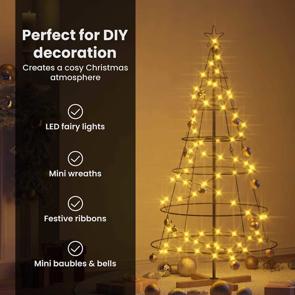 Kalėdų Kūgio Medis EVERGREEN PINE, stovu Juoda 150 cm. Plienas