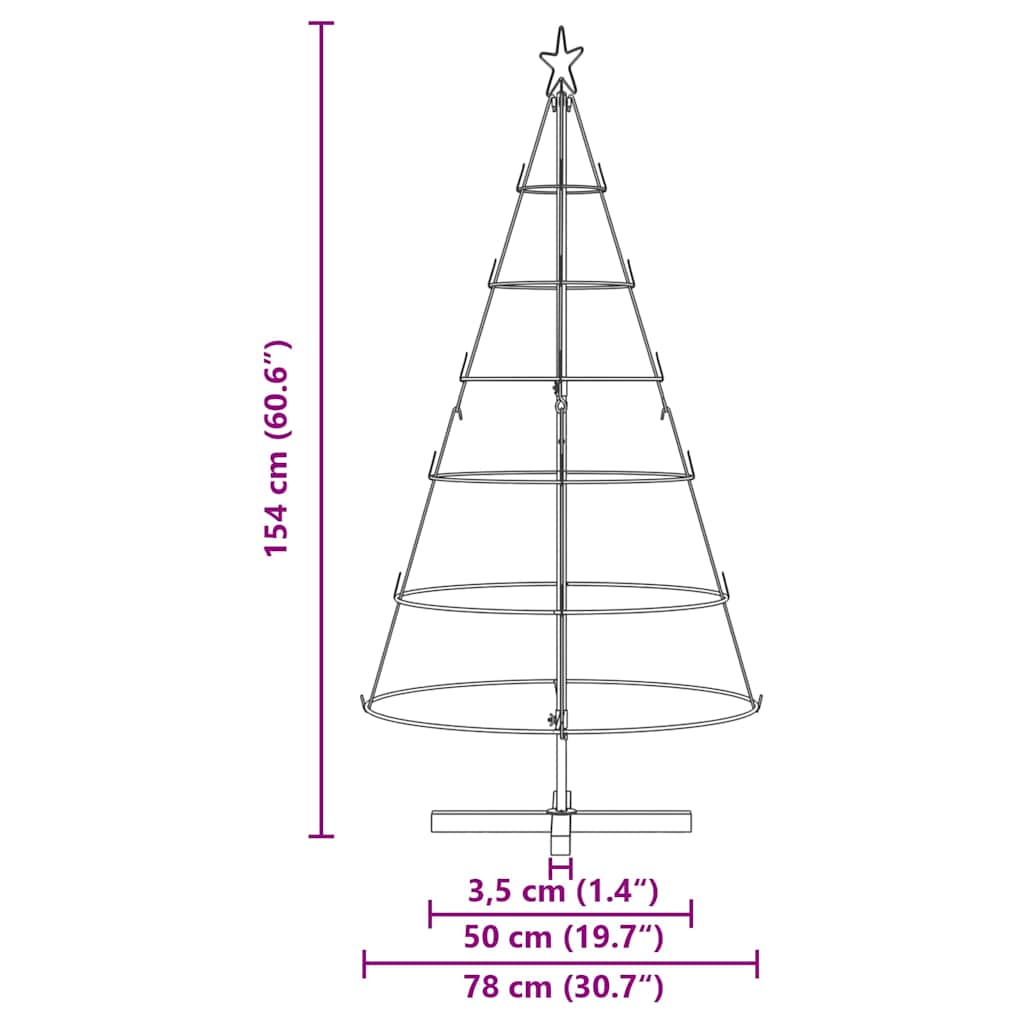 Kalėdų Kūgio Medis EVERGREEN PINE, stovu Juoda 150 cm. Plienas