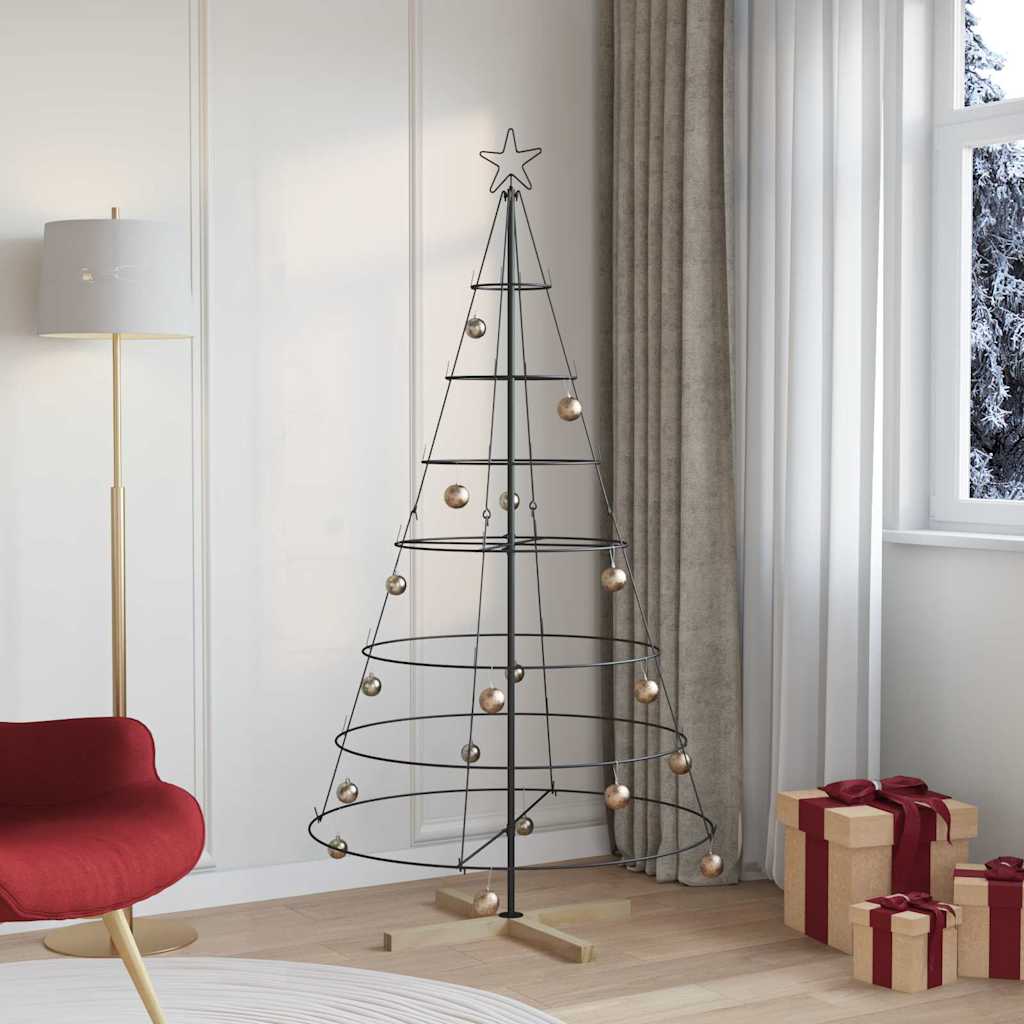 Kalėdų Kūgio Medis s stovu Juoda 180,5 cm Plienas