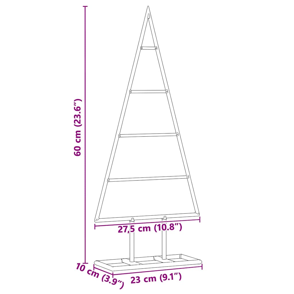 Metalinis Kalėdų medis s stovu Auksinė 60 cm