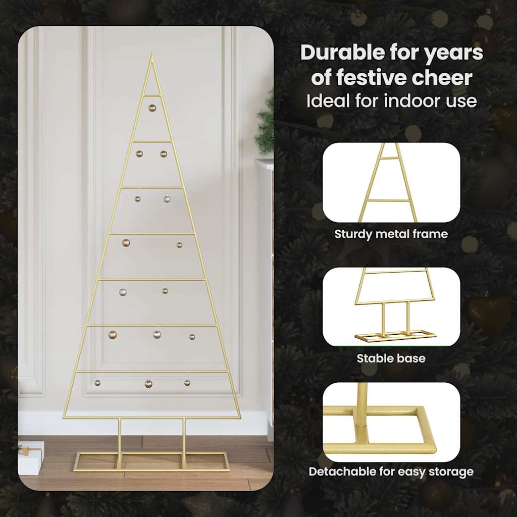 Metal Christmas tree HOLLOW MOON, stand Gold 125 cm.