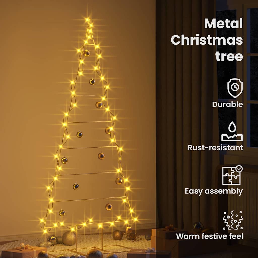 Metal Christmas Tree HOLLOW MOON, stand Gold 180 cm.