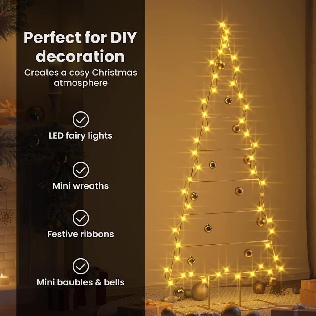 Metal Christmas Tree HOLLOW MOON, stand Gold 180 cm.