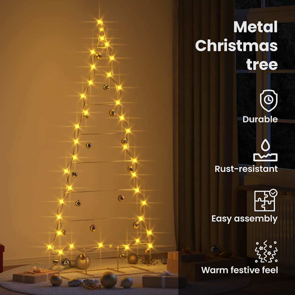 Metallic Christmas tree HOLLOW MOON, with stand, Gold, 210 cm.