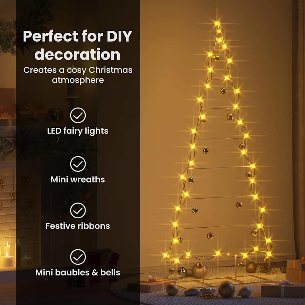Metallic Christmas tree HOLLOW MOON, with stand, Gold, 210 cm.