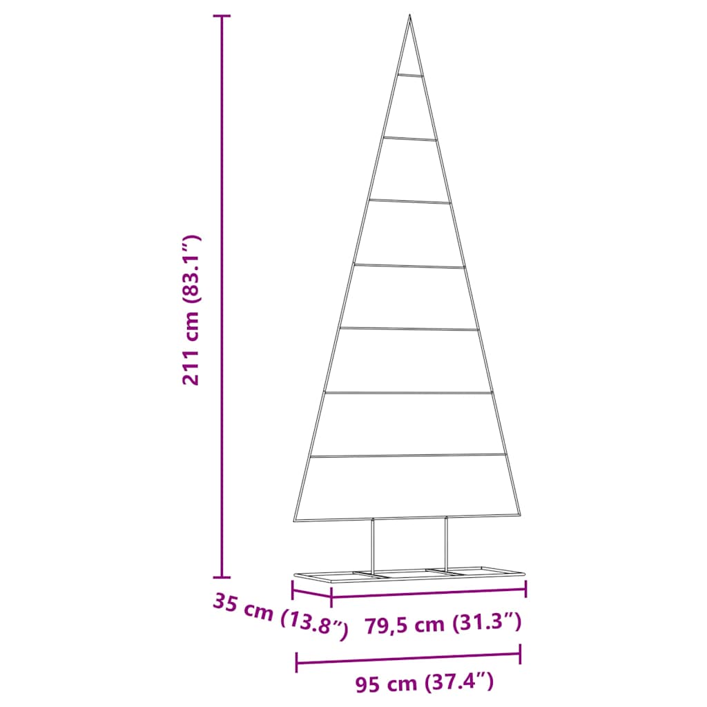 Metalinis Kalėdų medis HOLLOW MOON, stovu Auksinė 210 cm.