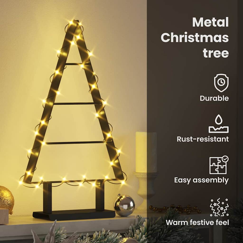 Metalinis Kalėdų medis s stovu Juoda 60 cm Plienas