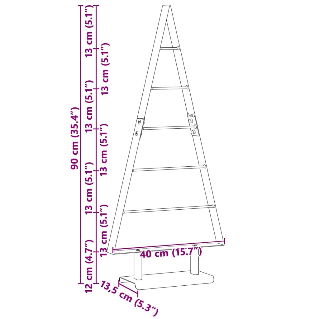 Metalinis Kalėdų medis HOLLOW MOON, stovu Juoda 90 cm. Plienas