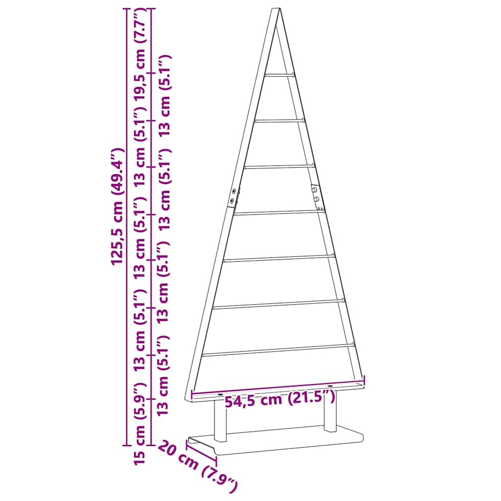 Metalinis Kalėdų medis HOLLOW MOON, stovu Juoda 125 cm. Plienas