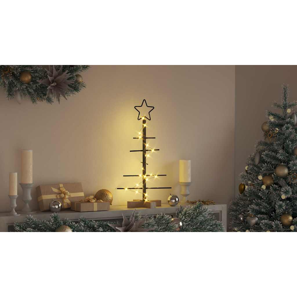 Metal Christmas tree with stand Black 59.5 cm