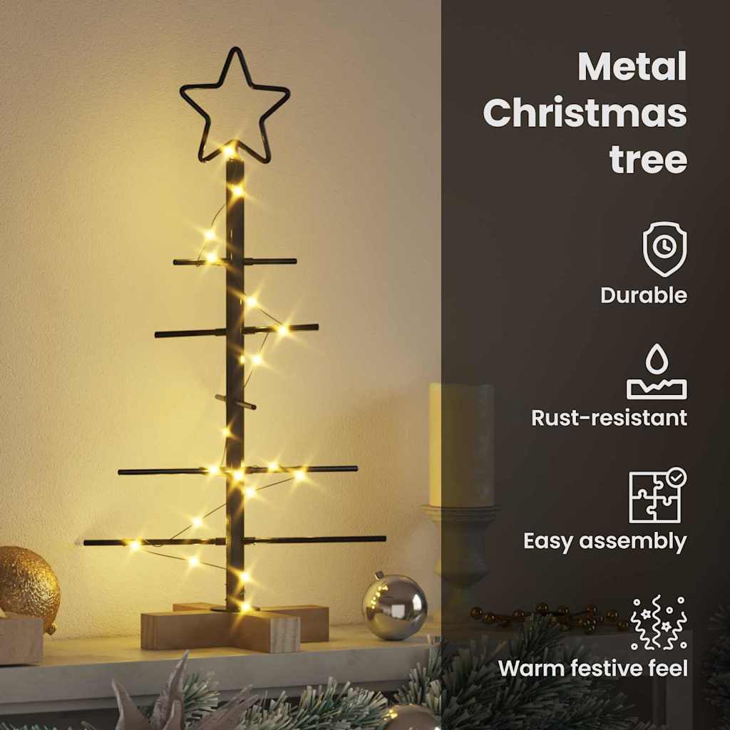 Metal Christmas tree with stand Black 59.5 cm