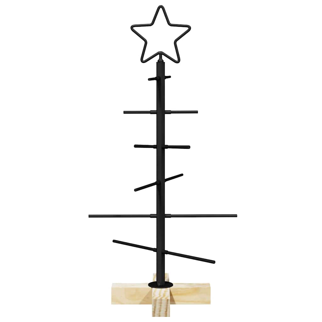 Metal Christmas tree with stand Black 59.5 cm